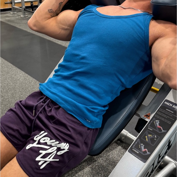 CALVIN KLEIN MEN TEAL BLUE TANK TOP VEST SHIRT COWBOY STEEL RIBBED COTTON ACTIVE - Picture 8 of 16